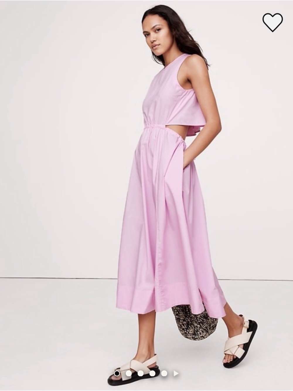Banana Republic Light Pink Sleeveless Cutout Midi Dress